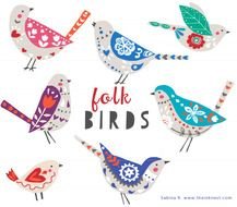 Folk Art Bird Designs