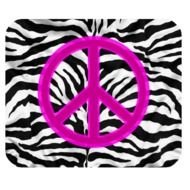 Pink Zebra Peace Sign N3