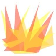 Explosion, abstract drawing in hot colors