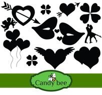 Home Silhouette Clipart Valentine rsquos Day