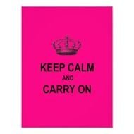 Hot Pink Keep Calm And Carry On Quote W Crown