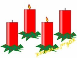 Advent red candle drawing