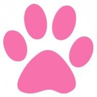 Pink Cat Paw Print Clip Art drawing