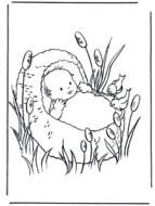 Black and white drawing of Baby Moses clipart