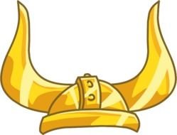 golden helmet with horns