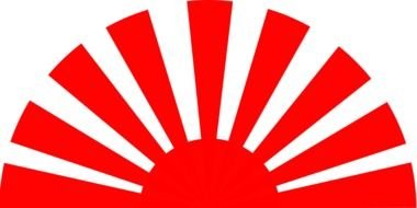 Red and white ornamental sunrise clipart