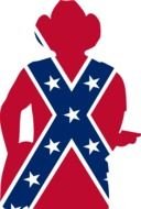 flag on cowboy silhouette