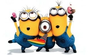 tri-yellow minions at a party