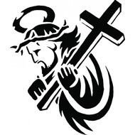 Jesus Carrying Cross Silhouette drawing