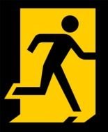 fire exit sign with a human figure