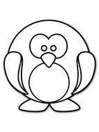 round penguin in coloring book