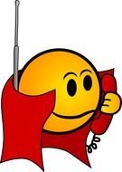 Smiley on phone, Clip Art