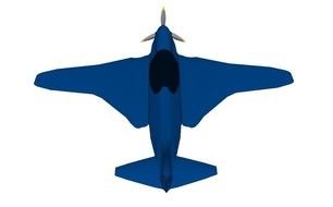 painted blue military plane