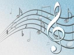 Music Notes at blue background