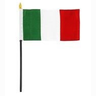 painted Italian flag on a flagpole