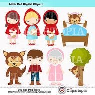 Caperucita Roja Digital Clipart Para Uso Personal Y Comercial