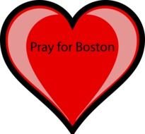 "Pray for Boston" on the heart clipart
