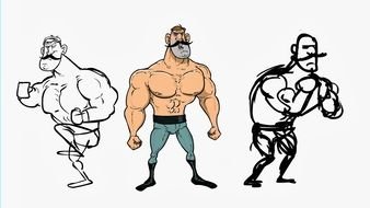 image of vintage strongmen as a picture for clipart