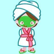Girl Spa Cucumber Clip Art N4