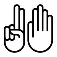 Hand Symbol Number 7 Seven