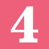 number 4 on a pink background