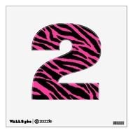 Pink Number 2 Zebra Wall Decal