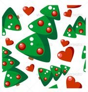 Seamless Ornament With Christmas Tree 65 Patterns Decorative