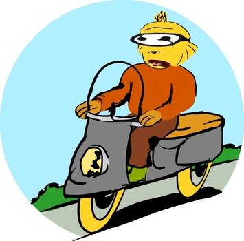 Cartoon Scooter Clip Art N2