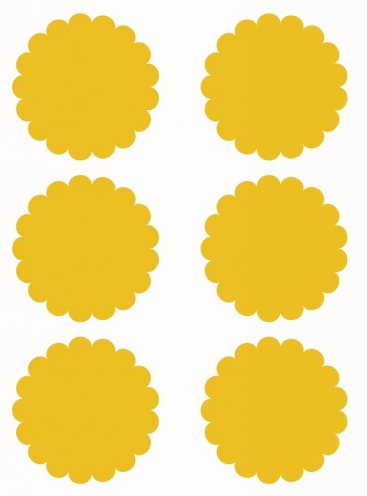 yellow chips on a white background