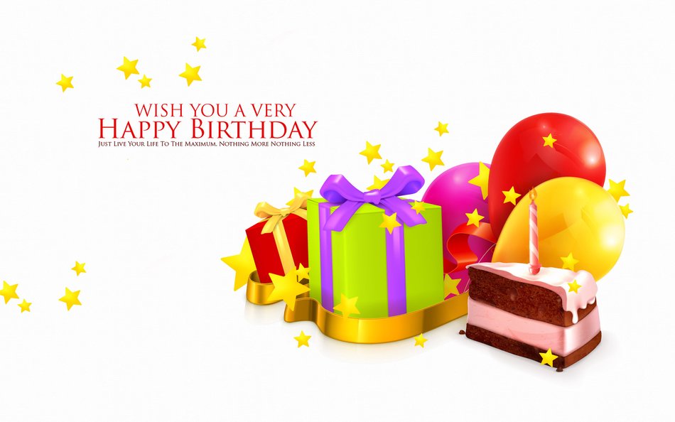 Happy Birthday Cake And Balloons drawing