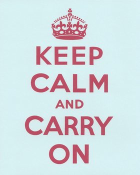 Keep Calm And Carry On British Crown Art Print Typography Wwii