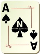 Ornamental Deck Ace Of Spades SVG Vector Clip Art Svg