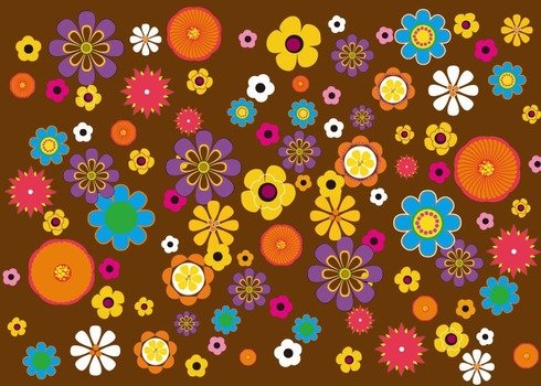Vector Retro Flower Patterns