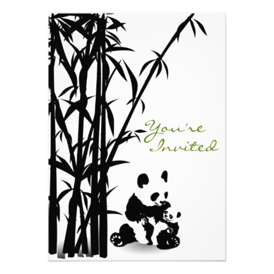 Panda Bear Baby Shower Invitations