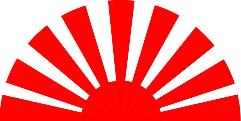 Red and white ornamental sunrise clipart