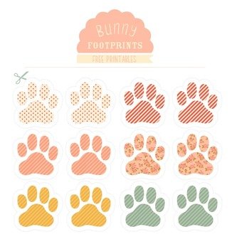 Printable Easter Bunny Footprints N3