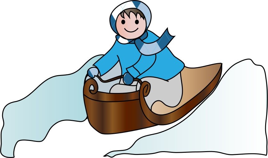 drawing of a girl rolling in the snow