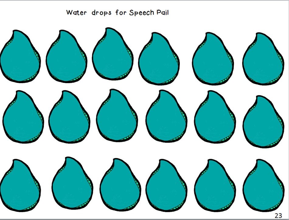 Clip art of blue water drops