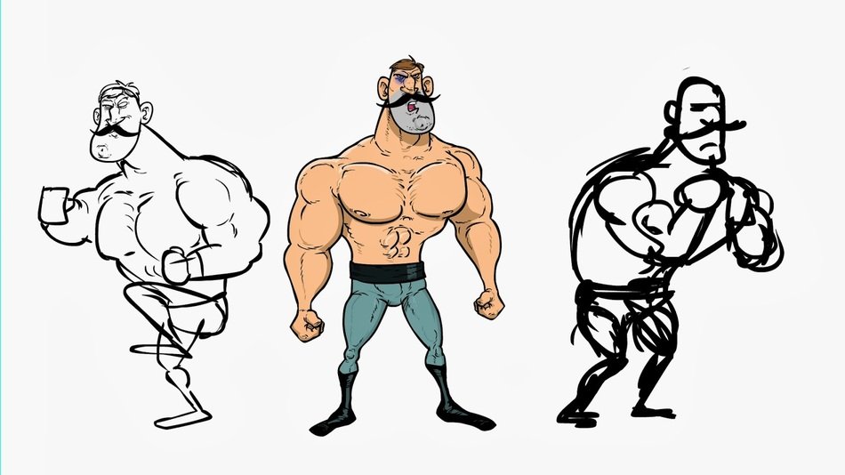 image of vintage strongmen as a picture for clipart