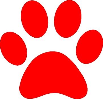 Red Paw Print Clip Art N21
