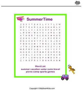 Summer Word Search