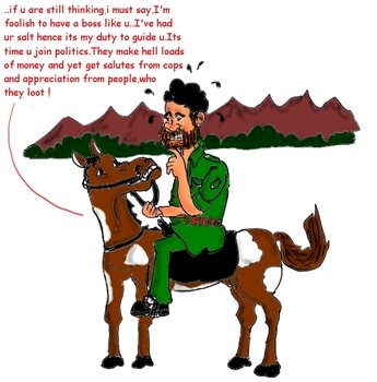 Cartoon Indian On Horse