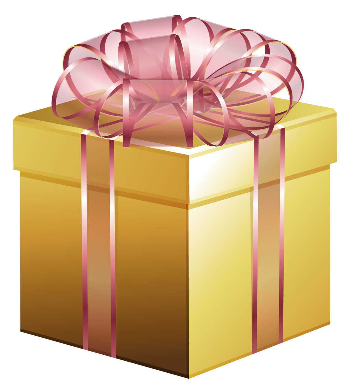 Gold gift box drawing free image download