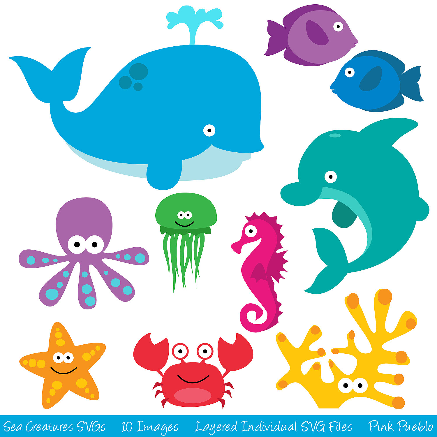 Морские животные вектор для детей