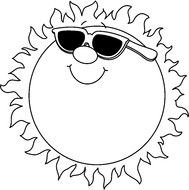 Sun Black And White drawing