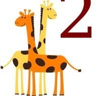 two giraffes as a picture for clipart