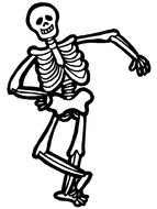 drawing of a dancing skeleton