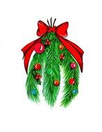 Evergreen Boughs Christmas drawing