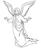 Trumpet Angel Coloring Page drawing