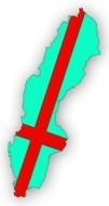 Sweden Flag In Map drawing